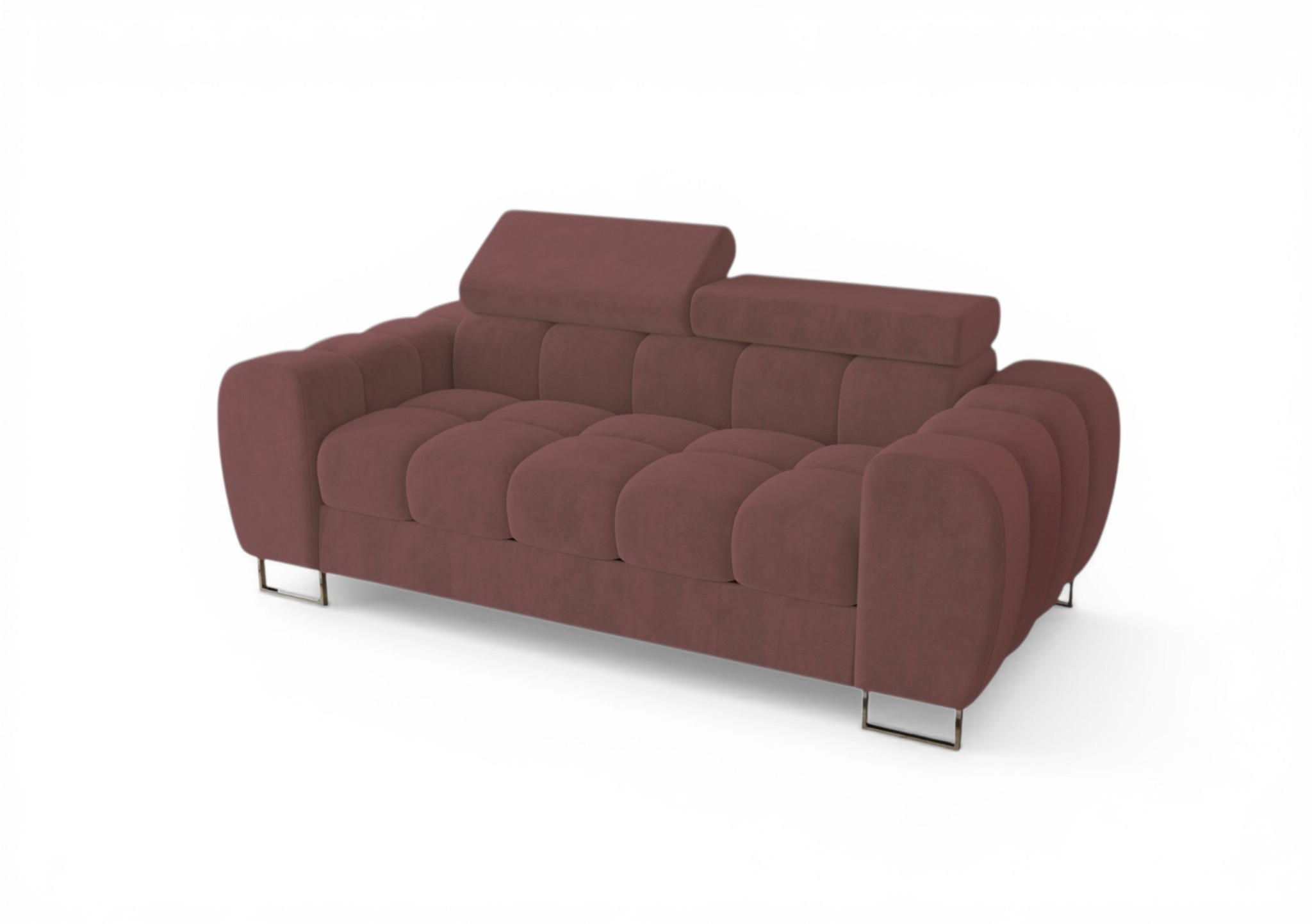 SOFA 2-sitzer Bastien In Stoff Terra - Dunkelrosa, Holzwerkstoff/Textil (195/95/97cm) - Fun Möbel