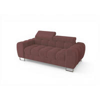 SOFA 2-sitzer Bastien In Stoff Terra - Dunkelrosa, Holzwerkstoff/Textil (195/95/97cm) - Fun Möbel