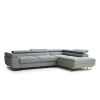 ECKSOFA Concord Blau grau Webstoff - Rechts Seite - Blaugrau/Schwarz, Holz/Holzwerkstoff (277/203cm) - Maison de Reve