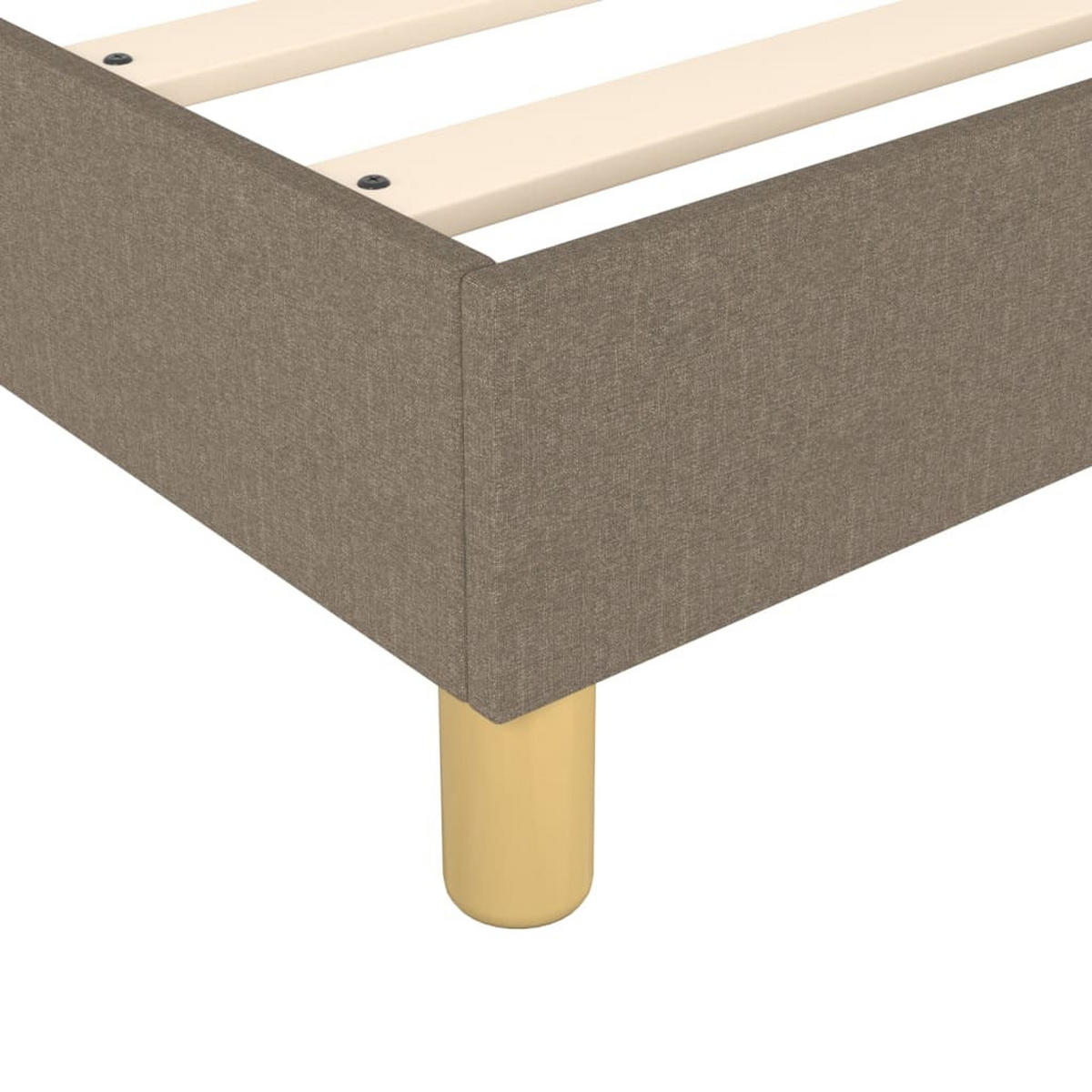 BETTGESTELL Taupe 90/200 Cm Stoff - Taupe, Holzwerkstoff (90/200cm) - vidaXL