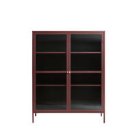VITRINE - Metall - Burgunderrot - Aubergine, Metall (111/140/40cm) - Drawer