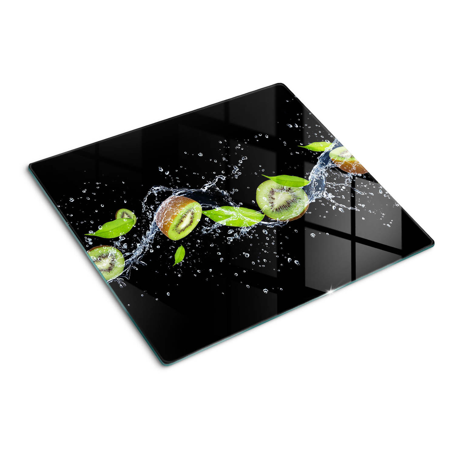 GLASPLATTE 60x52 cm Kiwi und Wasser - Grün, Glas (60/0.4/52cm) - TULUP