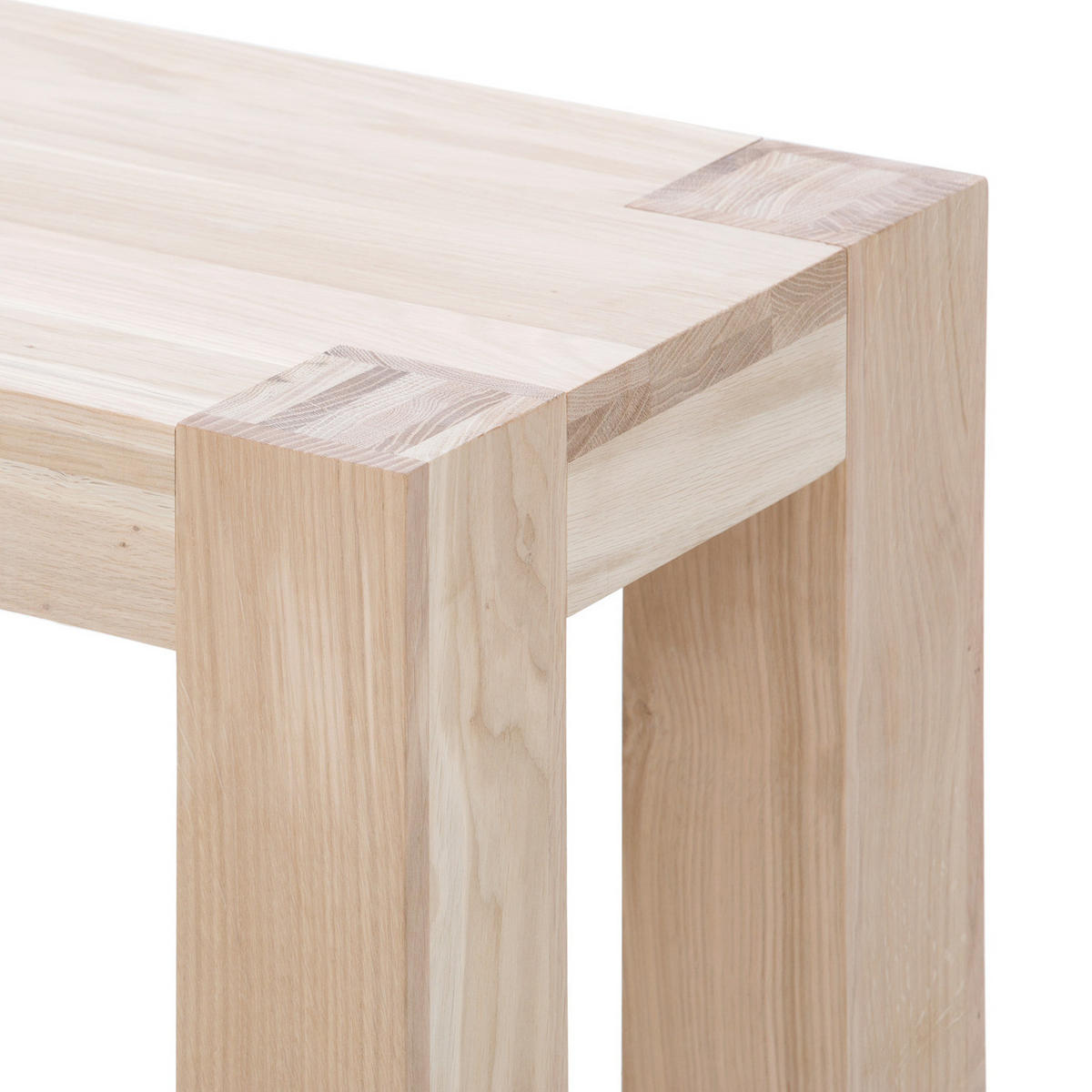 SITZBANK - Eiche massiv - Eichefarben, Holz (165/45/39cm) - home24