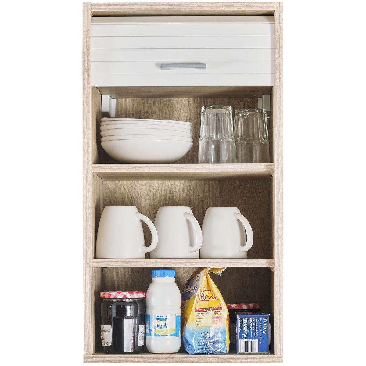 KÜCHENOBERSCHRANK mit Rolladentür 35/40/72cm - Eichefarben, Holzwerkstoff (40/72/35cm) - Simmob