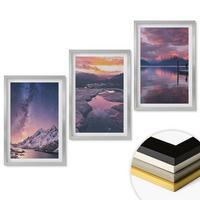 WANDBILDER 3er Set - 40x60 cm Silberner Rahmen - Berge, Wasser, wunderschöne Landschaften - Silberfarben, Kunststoff (40/60cm) - ArtPrintCave