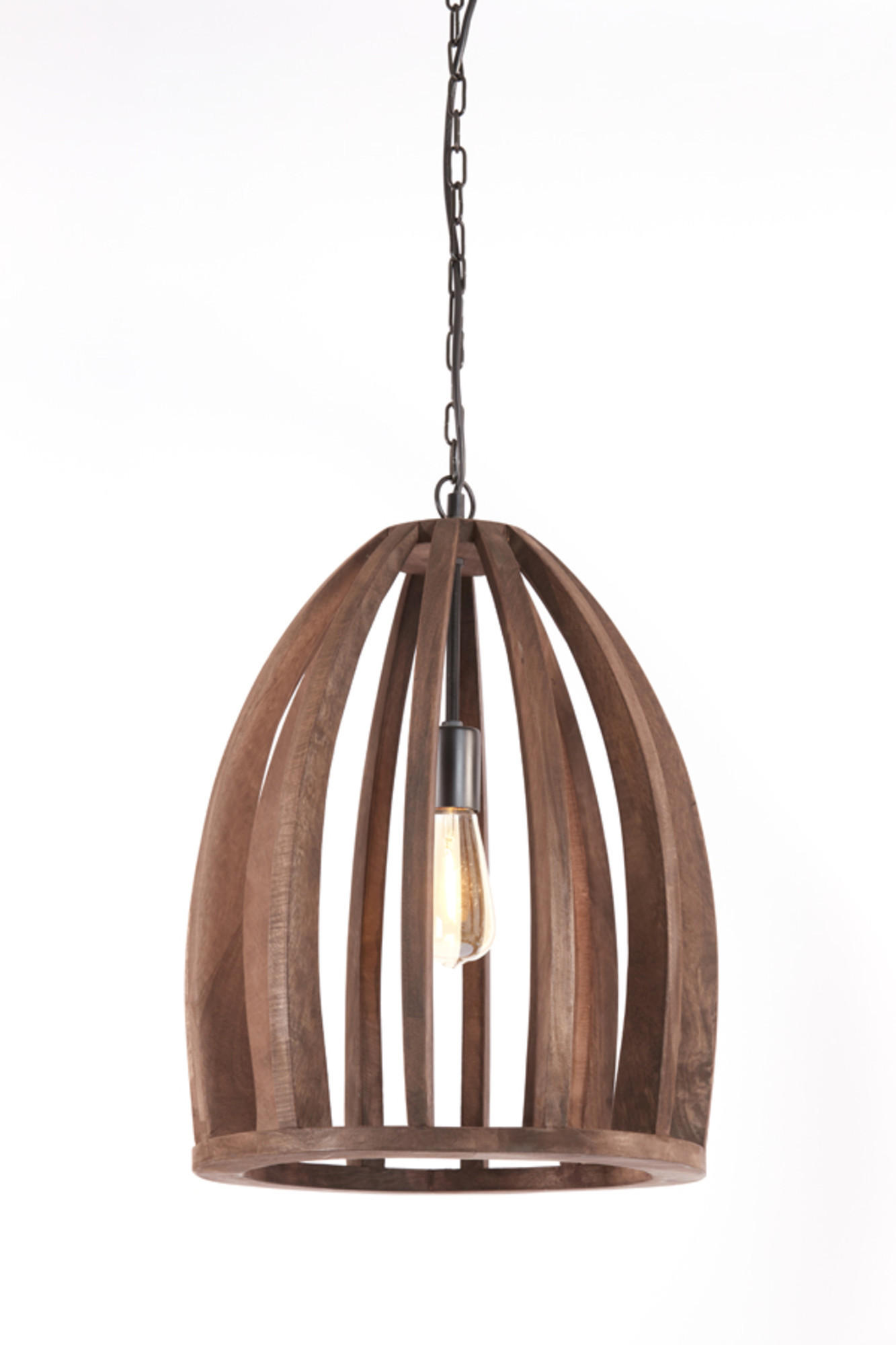 HÄNGELAMPE Haranka Braun Ø38/46 cm - Braun, Holz (38/38/46cm) - Light & Living
