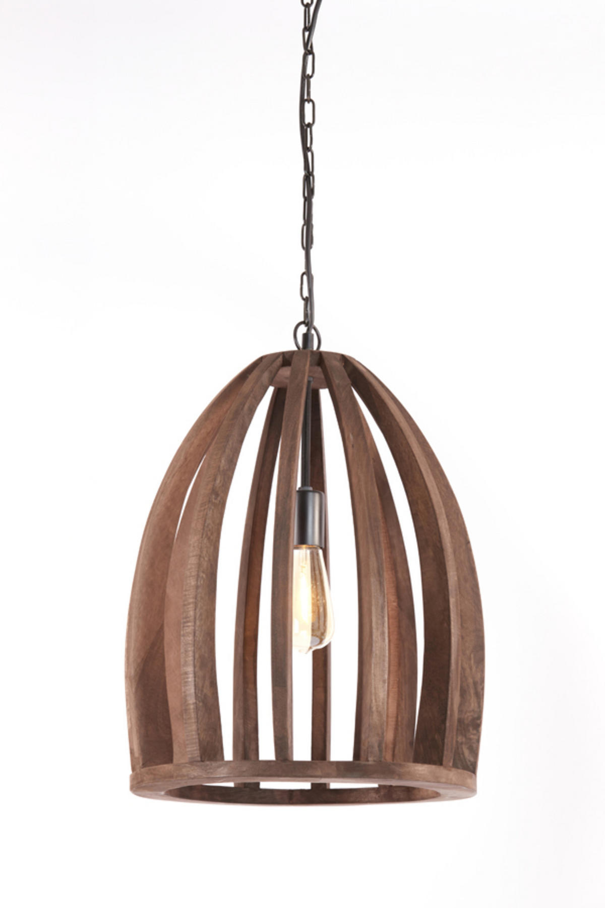 HÄNGELAMPE Haranka Braun Ø38/46 cm - Braun, Holz (38/38/46cm) - Light & Living