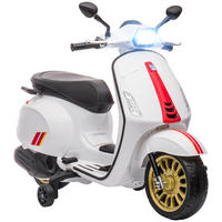 KINDER Elektro-Motorrad, 6V Kindermotorrad mit MP3, USB, FM-Radio, Scheinwerfer - Weiß, Kunststoff (107/47/73cm) - AIYAPLAY