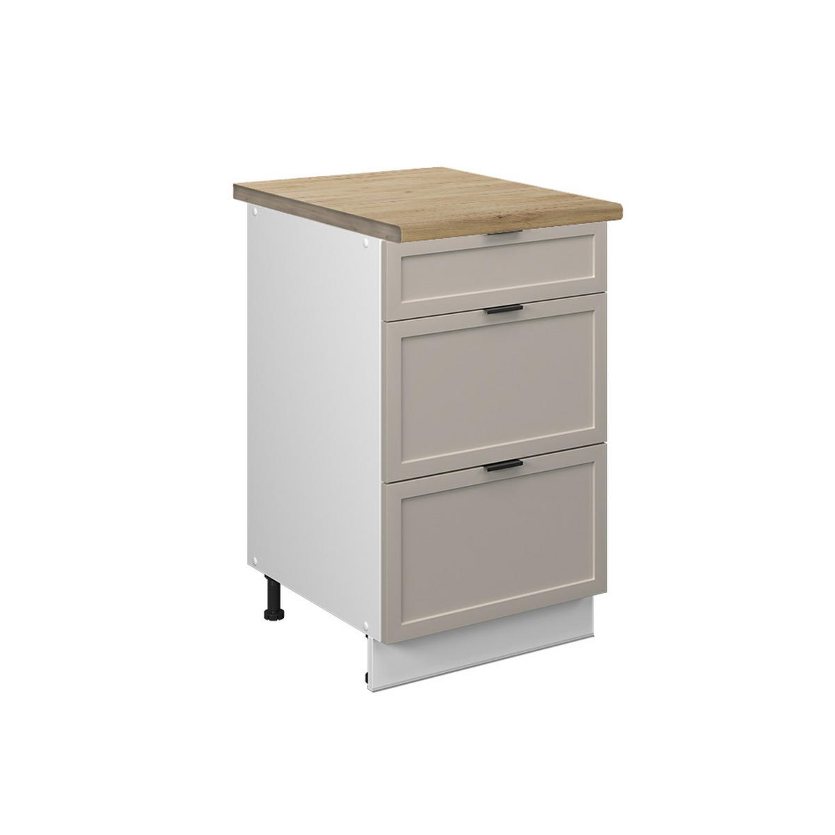 SCHUBLADENUNTERSCHRANK Fame-Line GrauBeige 50 cm, AP Goldkraft - Weiß/Grau, Holzwerkstoff (50/82/60cm) - Vicco
