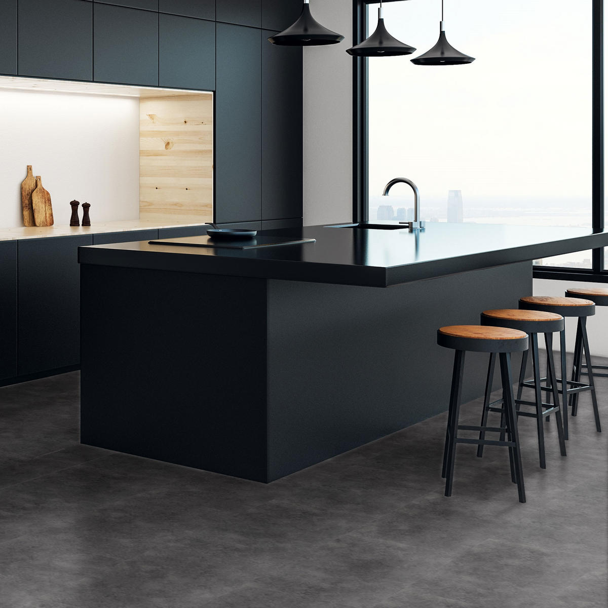 VINYLOVÁ PODLAHA s klikovým systémem 1,86 m²/10 lamel, PVC podlahová krytina, dub rustikální světlý, vzhled dřeva - tmavě šedá, plast/umělá hmota (61.5/31/0.42cm) - ML-DESIGN