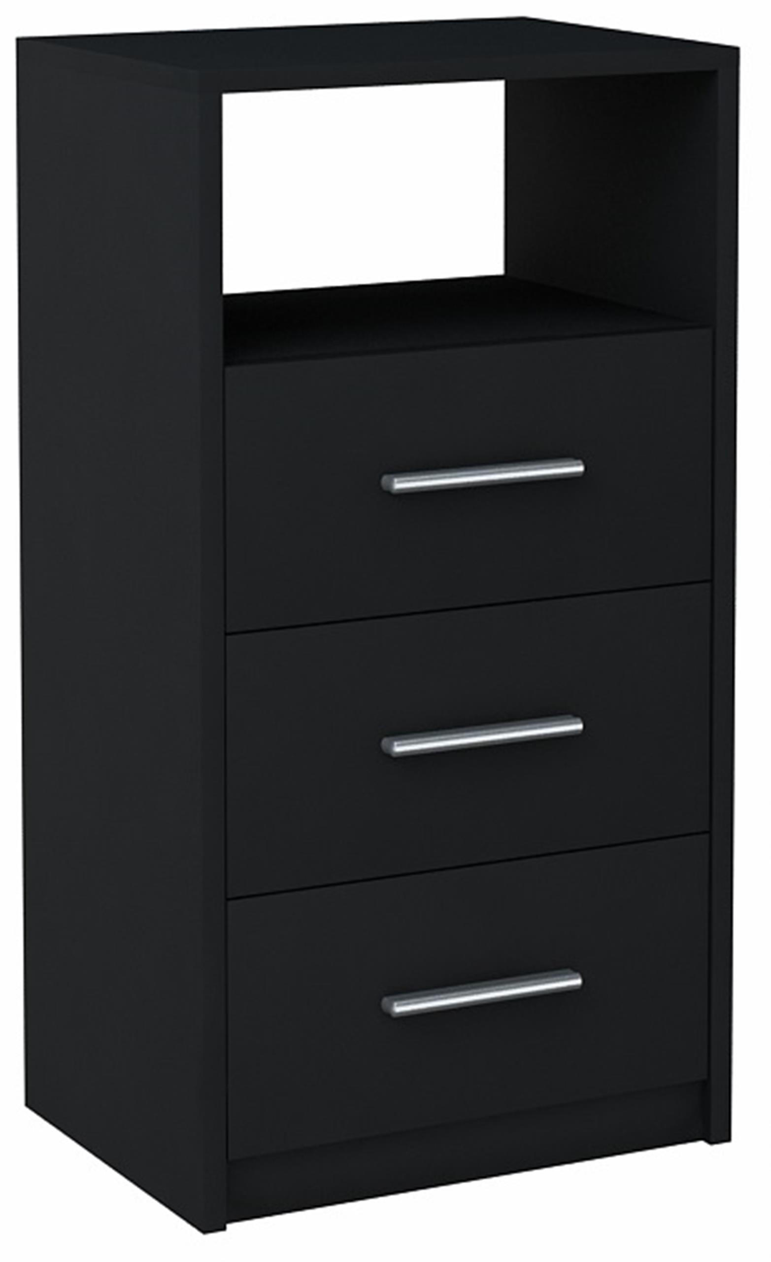 Matkam Möbel Kommode Schwarz 40x75x35 cm