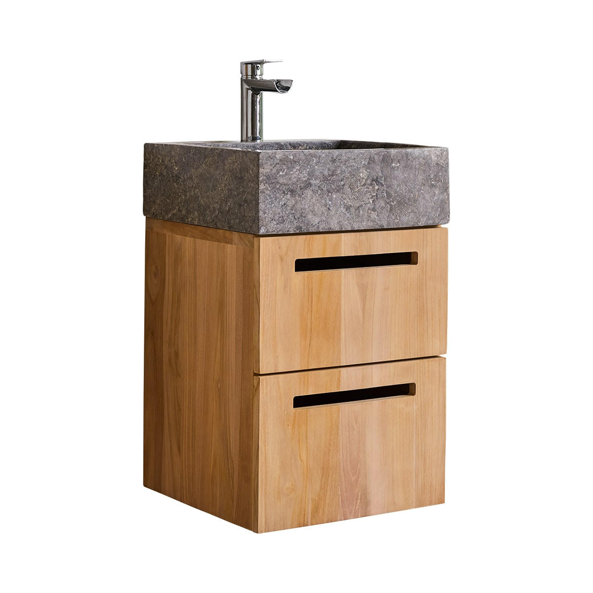BADEZIMMERMÖBEL Line Natur aus Teak - Naturfarben, Holz (41/66/41cm) - Tikamoon