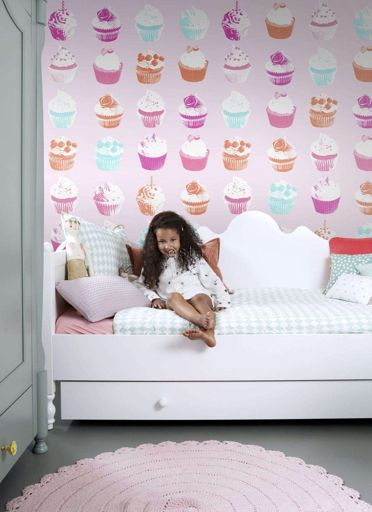 XXL-VLIESTAPETE Cupcakes 50 x 900 cm - Pink, Papier (50/0.1cm) - ESTAhome