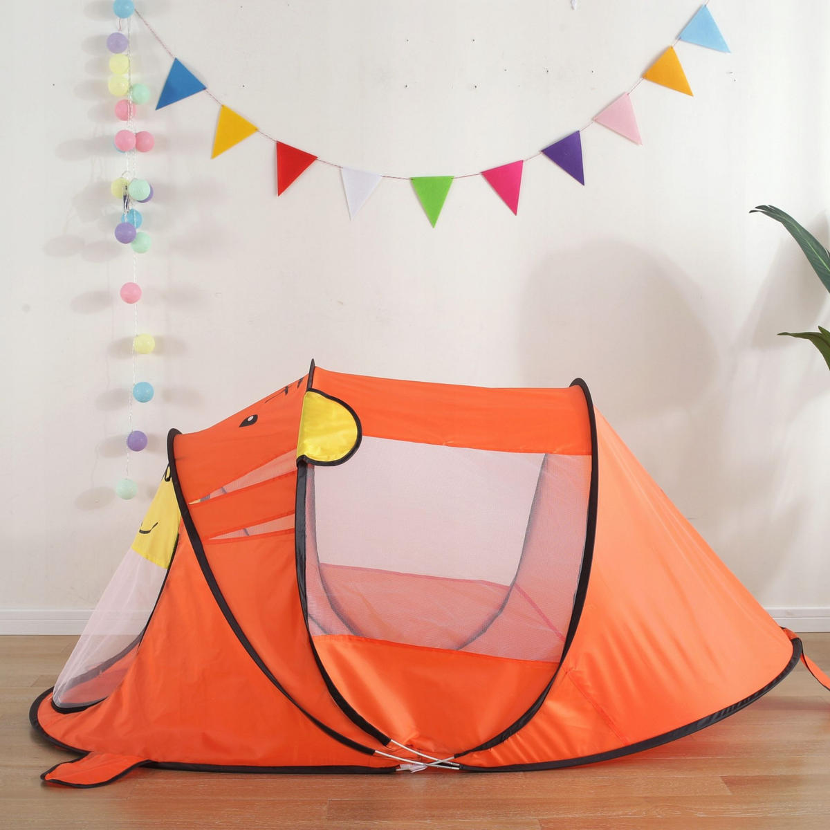 SPIELZELT Strandzelt Kinder Orange - Orange, Kunststoff (100/182cm) - KRUMAD