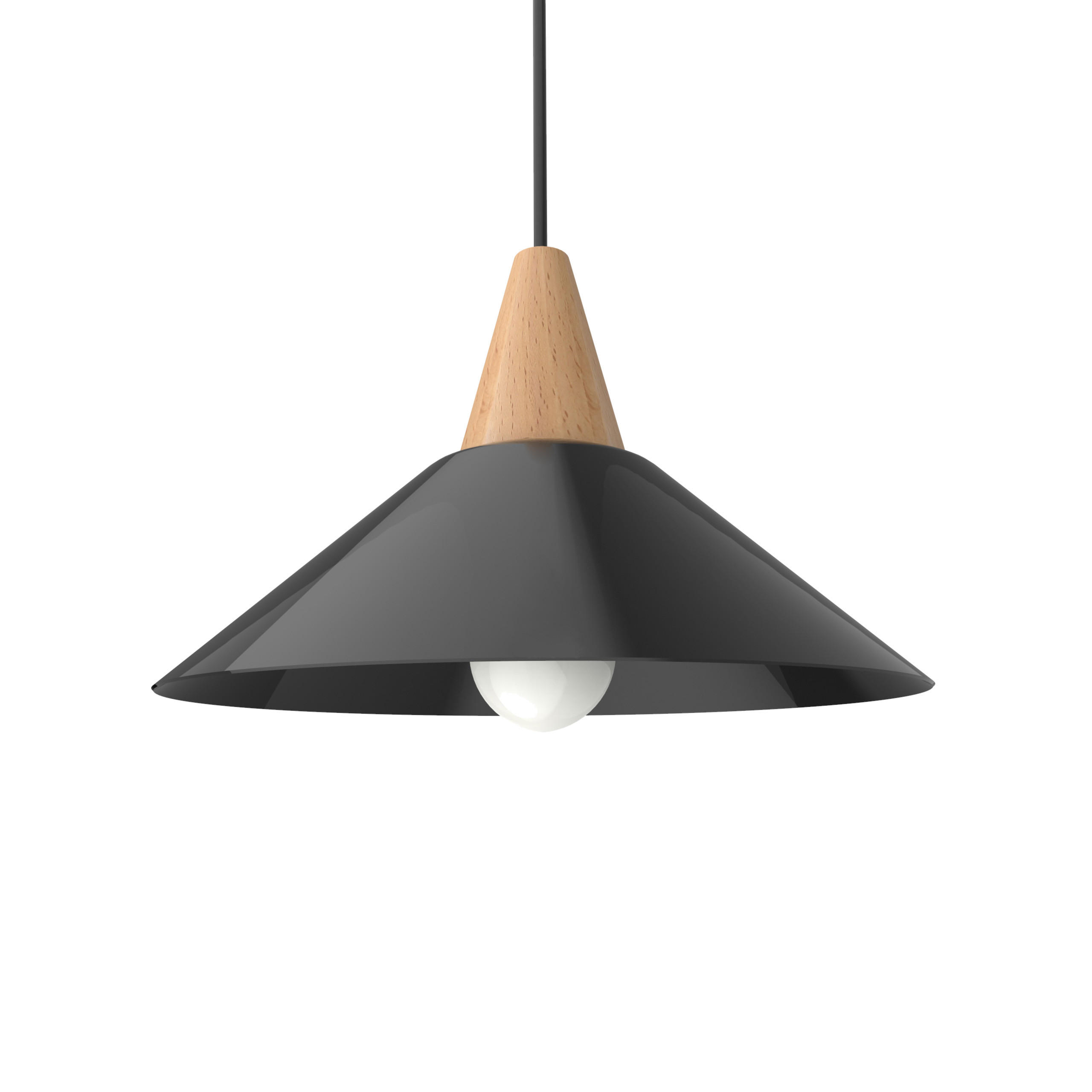 HÄNGELEUCHTE - Schwarz Hochglanz, Metall (25/25/16cm) - Lumicom