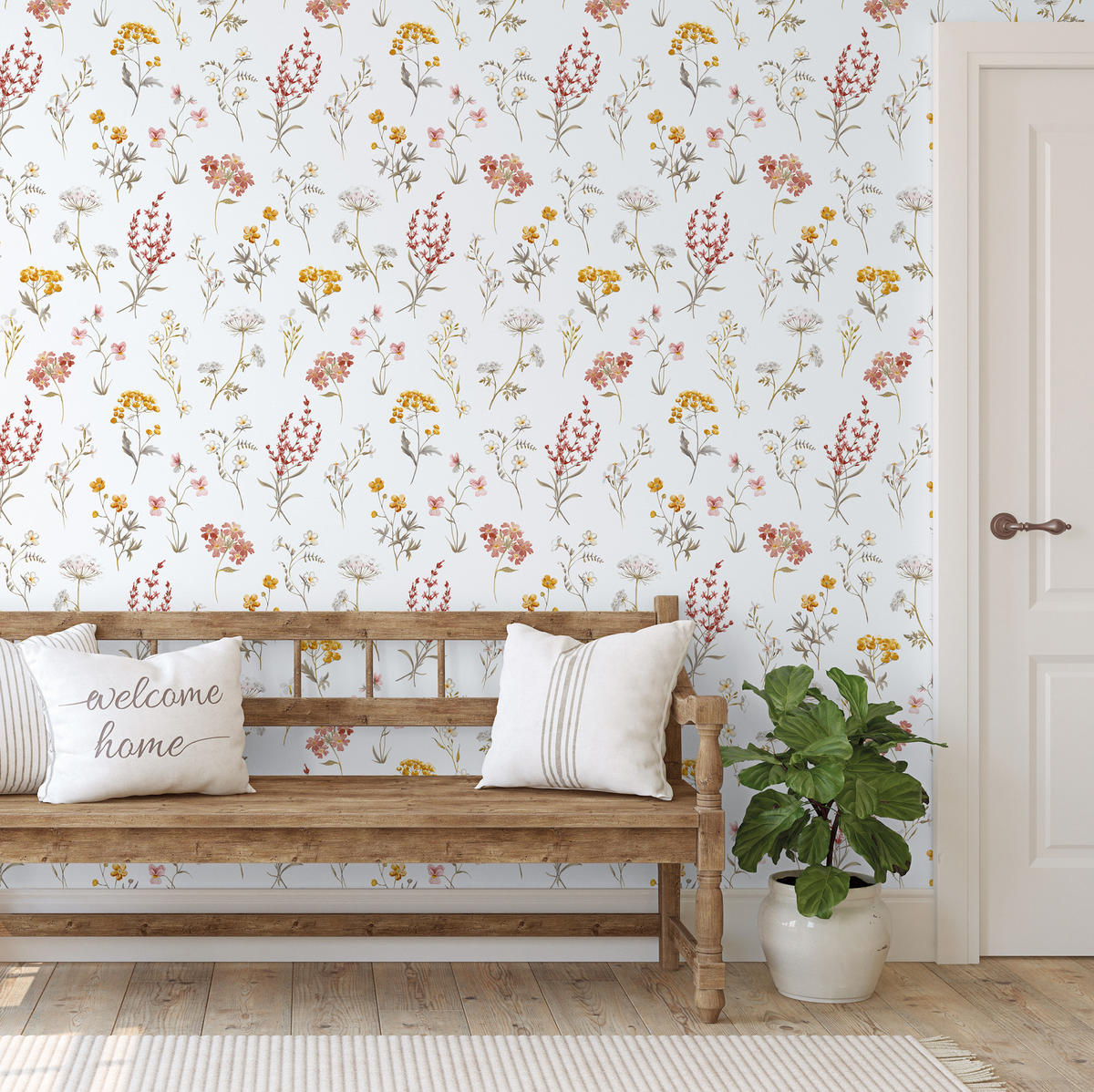 TAPETE Blumen 53 cm x 10 m - Terracotta, Papier (53/1000cm) - Sanders & Sanders