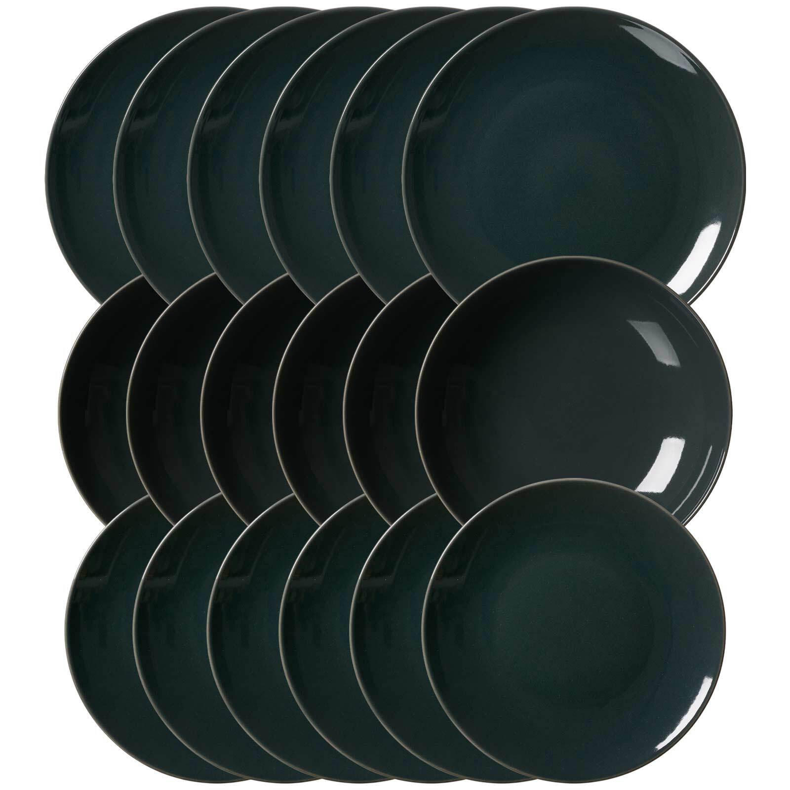 TELLER-SET Cecina Grau 18er Set - Grau, Keramik (1/1/1cm) - Ritzenhoff Breker