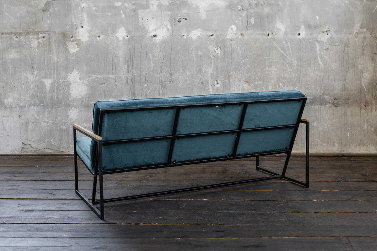 POLSTERBANK ARLY Petrol Velvet - Petrol, Textil (173/80/77cm) - KAWOLA