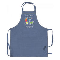 KÜCHENSCHÜRZE Peps L'apéro jeansblau 90 x 72 cm - Blau, Textil (72/90cm) - Winkler
