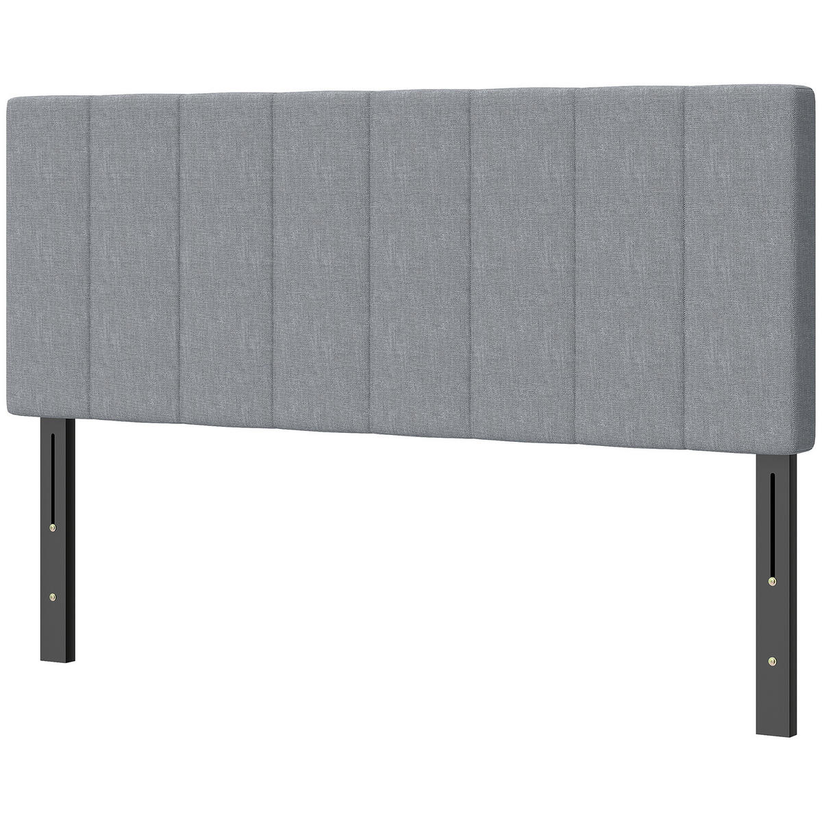 KOPFTEIL DE-10865 3-fach höhenverstellbar 106-126 cm Leinenoptik Grau - Grau, Metall (10/126/160cm) - ComfortXL