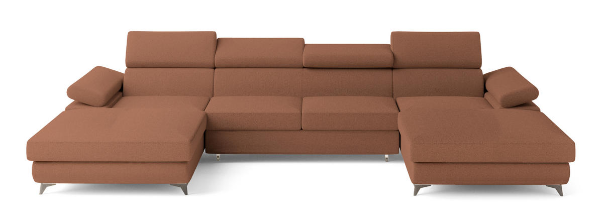 ROHOVÁ SEDAČKA DETTI měděná - černá/měděná, kov/dřevo (339/190cm) - MASSENO