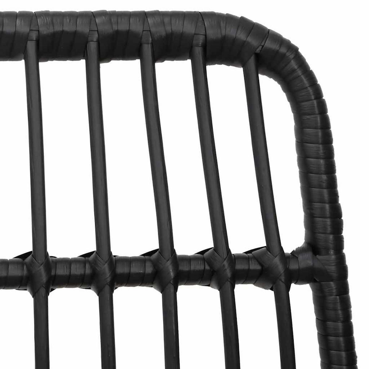 GARTEN-ESSGRUPPE 5-TLG. Schwarz Poly Rattan - Schwarz, Kunststoff - vidaXL
