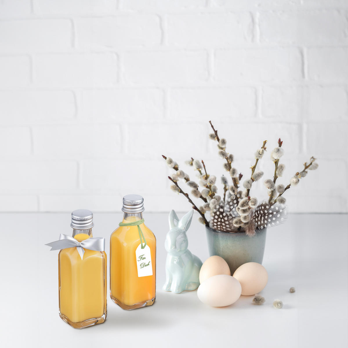 FLASCHEN Set - Transparent, Glas/Kunststoff (3.5/10/3.5cm) - Relaxdays