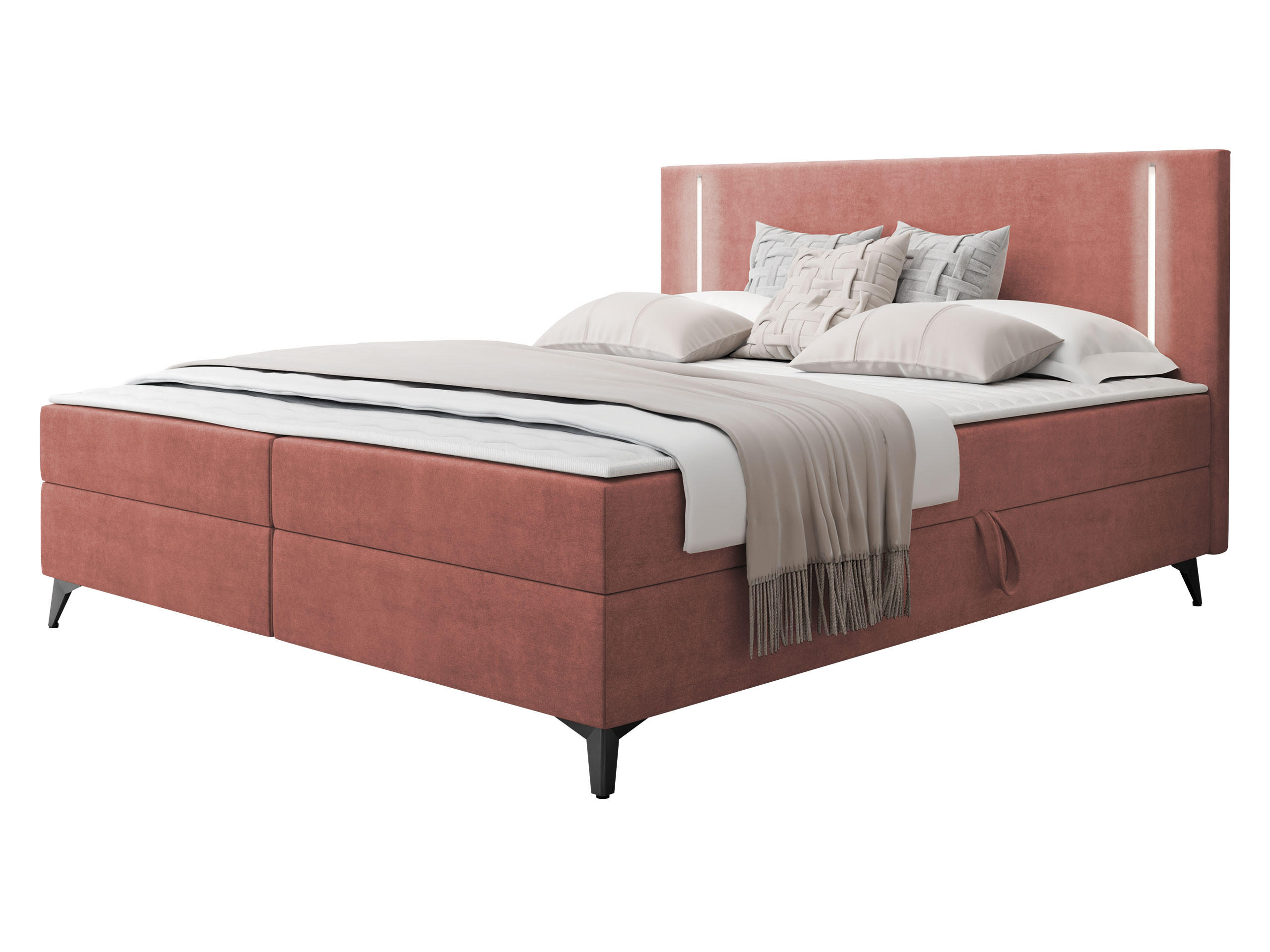 BOXBETT Ono 2 - Schwarz/Braun, Holz/Textil (180/200cm) - MIRJAN24