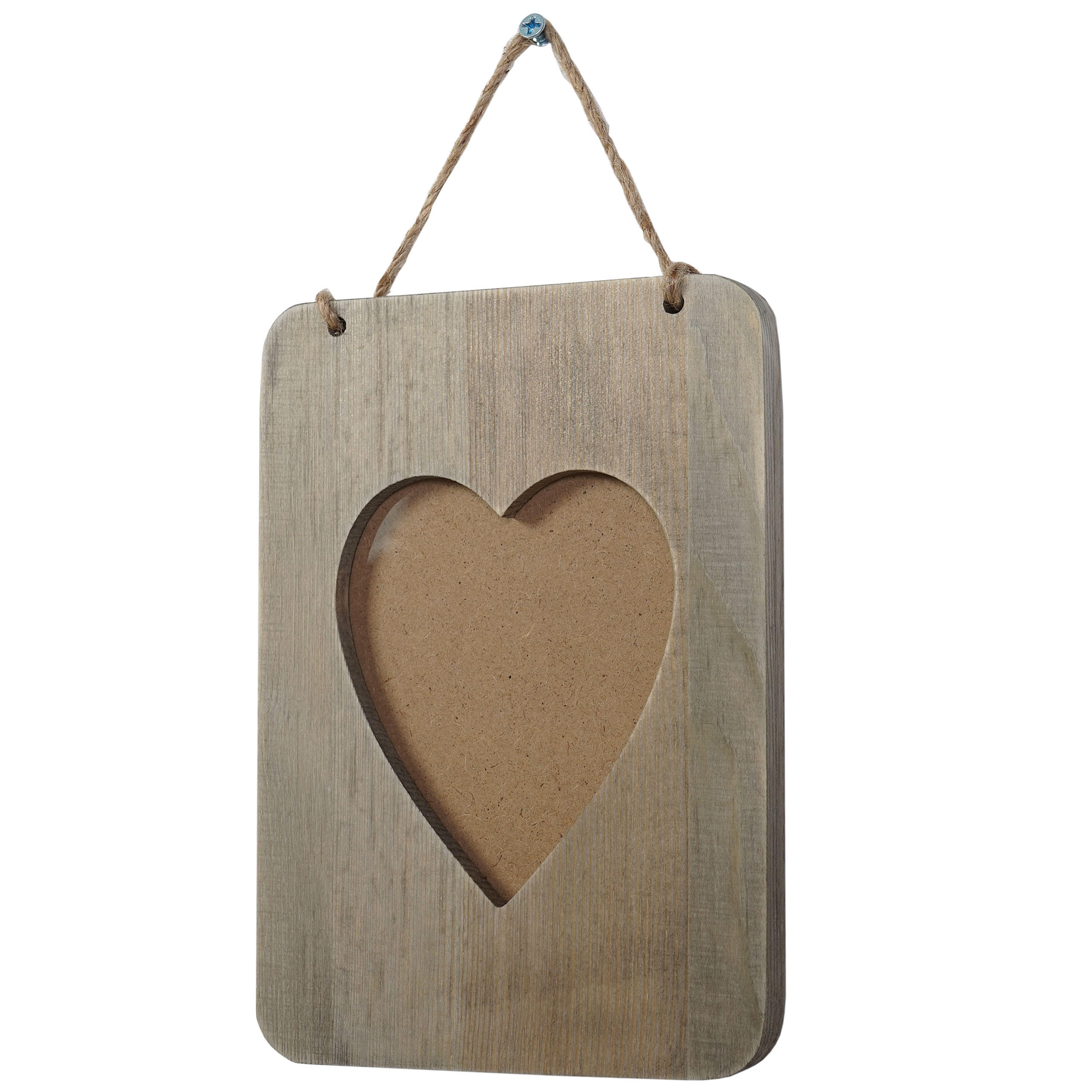 BILDERRAHMEN SHABBY-LOOK herz Grau - Grau, Holz (13/26/2cm) - MCW