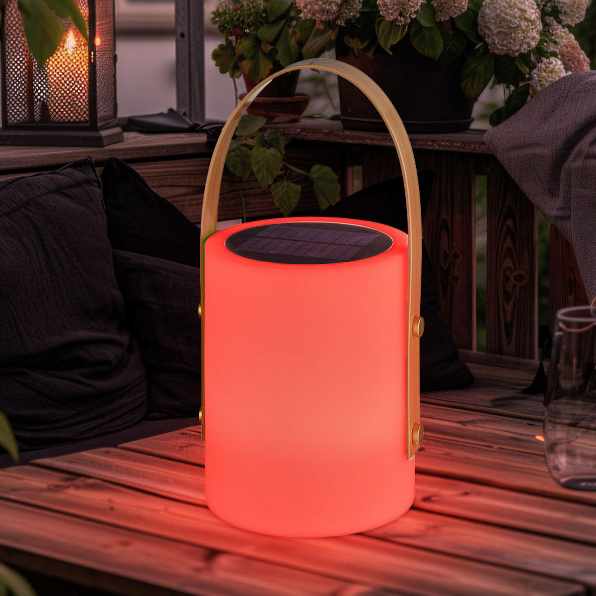 LED AUSSENLEUCHTE RGB Weiß Kunststoff - Weiß, Kunststoff (16/16/34cm)