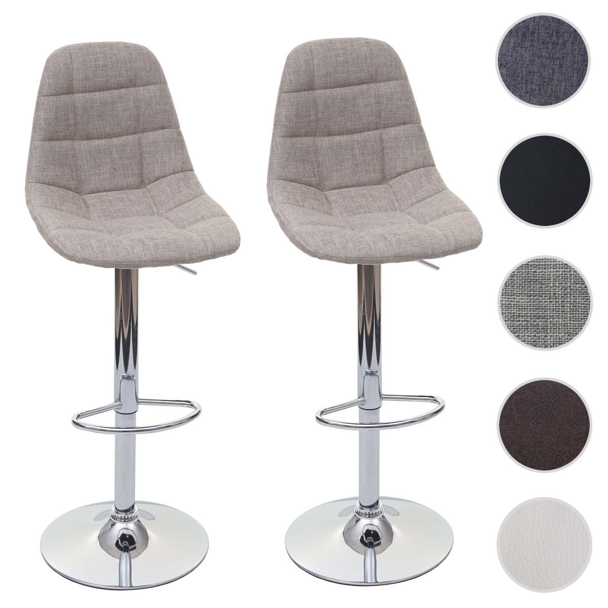 BARHOCKER Hellgrau 2er-Set - Hellgrau, Textil (43/115/47cm) - MCW