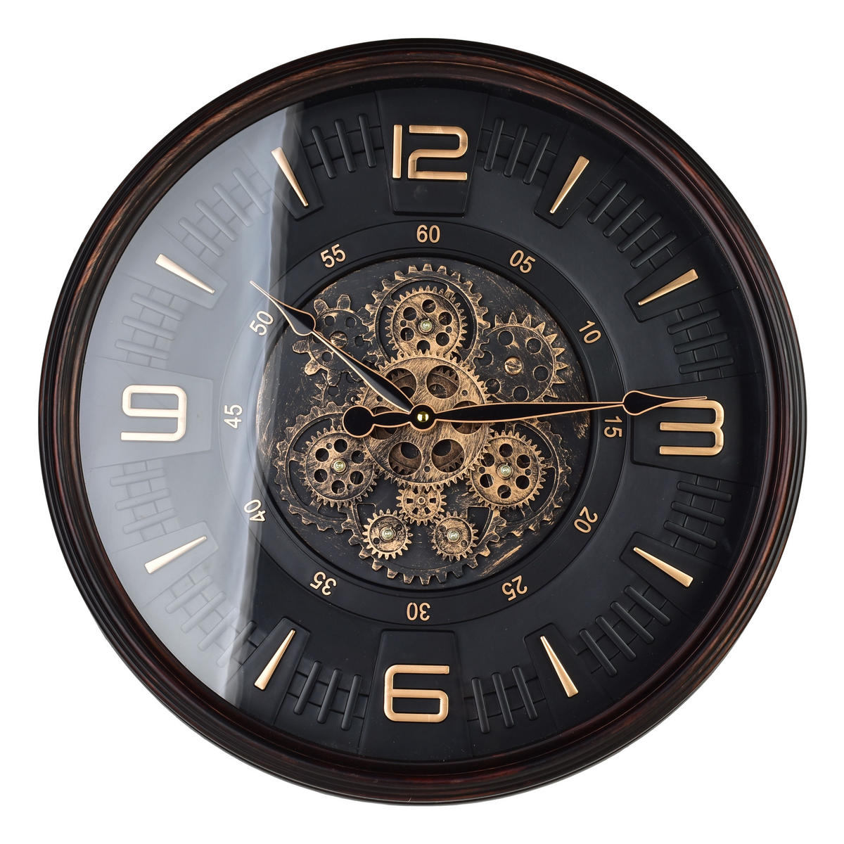 WANDUHR Ramsey Schwarz 50/6.5/50 cm Kunstoff - Schwarz, Kunststoff (50/50/6.5cm) - Mondex