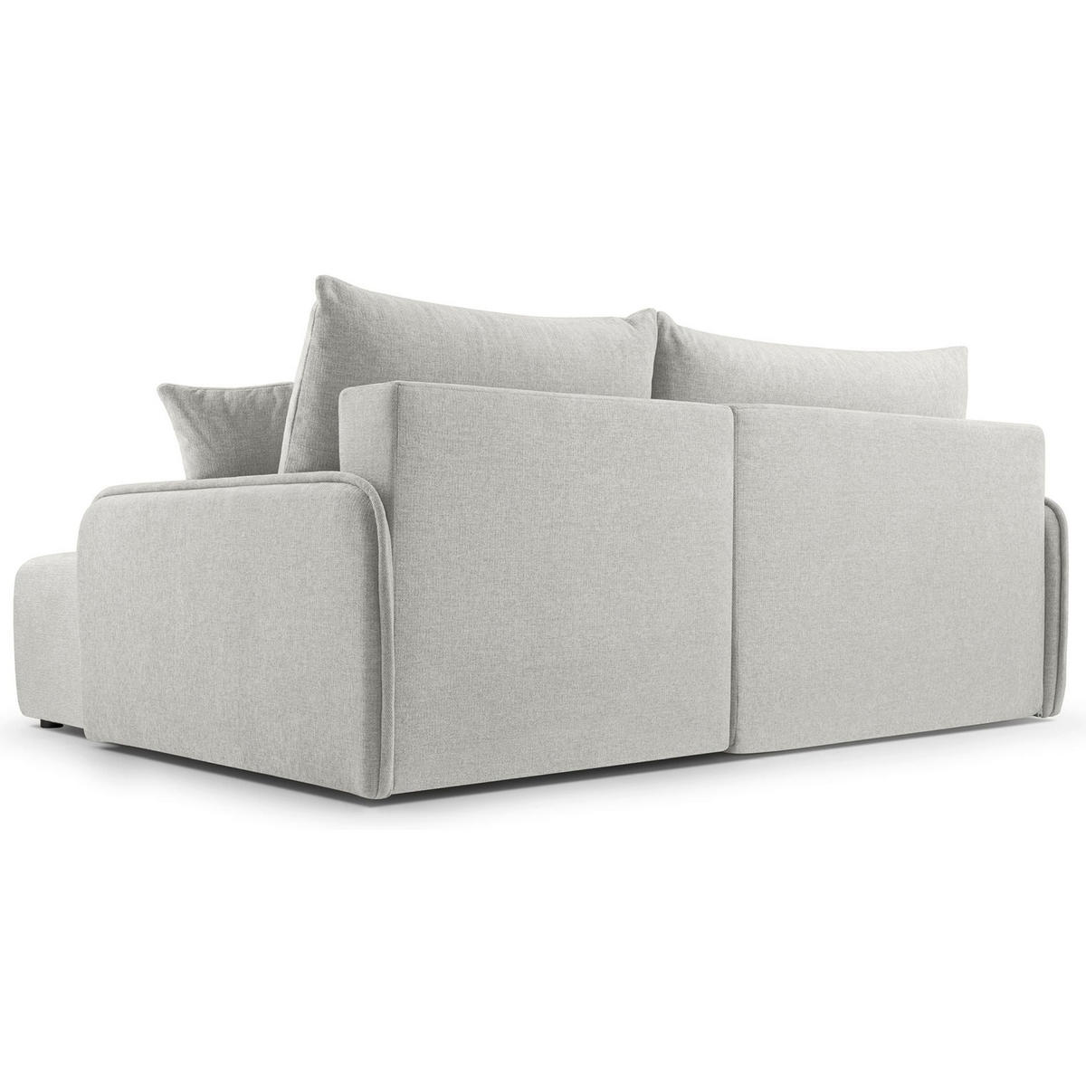 ECKSOFA Netarro, Graubeige Chenille, rechtsseitig - Taupe/Schwarz, Kunststoff/Textil (147/198cm) - Selsey