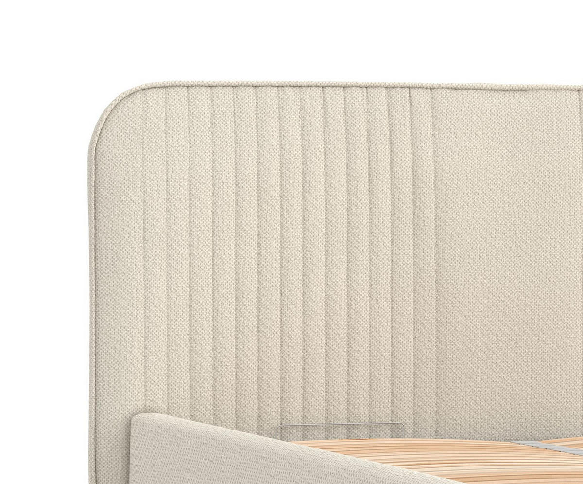 POLSTERBETT Livy Beige 120/200 cm im Chenille-Stoff - Beige/Naturfarben, Holz/Holzwerkstoff (120/200cm) - Maison de Reve