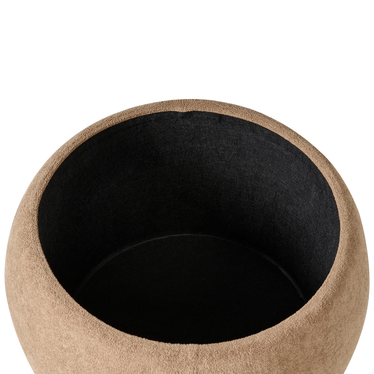 POUF mit Stauraum Bouclé Hellbraun Annabella - Hellbraun, Textil (40/42/40cm) - Beliani