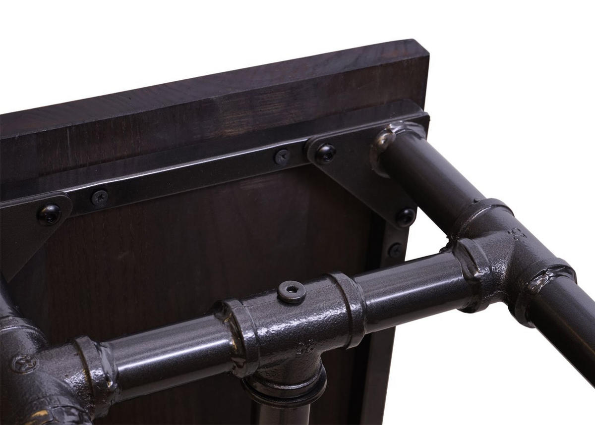 SITZBANK H10B Braun, Schwarz - Schwarz/Braun, Holz (120/45/35cm) - MCW