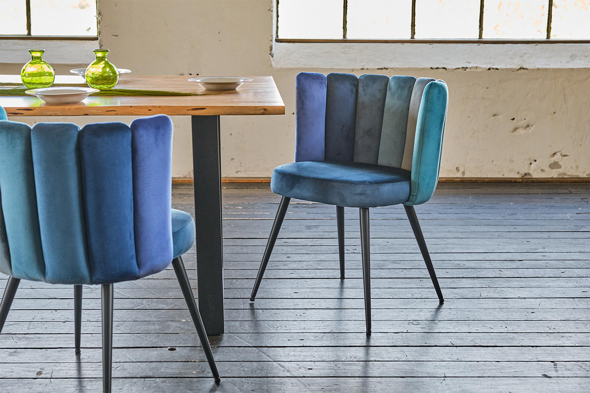 STUHL JADA Blau Velvet - Blau, Textil (59/86/55cm) - KAWOLA