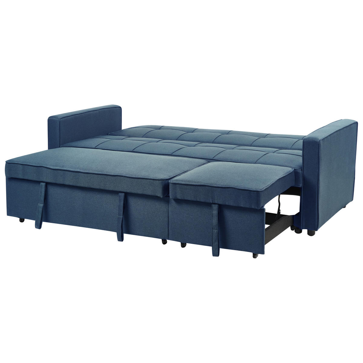 3-SITZER-SCHLAFSOFA marineblau Glomma - Blau/Schwarz, Textil (204/93/88cm) - Beliani