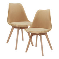 ESSZIMMERSTUHL-SET 2 TLG. Fläten - Gelb/Naturfarben, Holz/Kunststoff (49/82/54cm) - [en.casa]