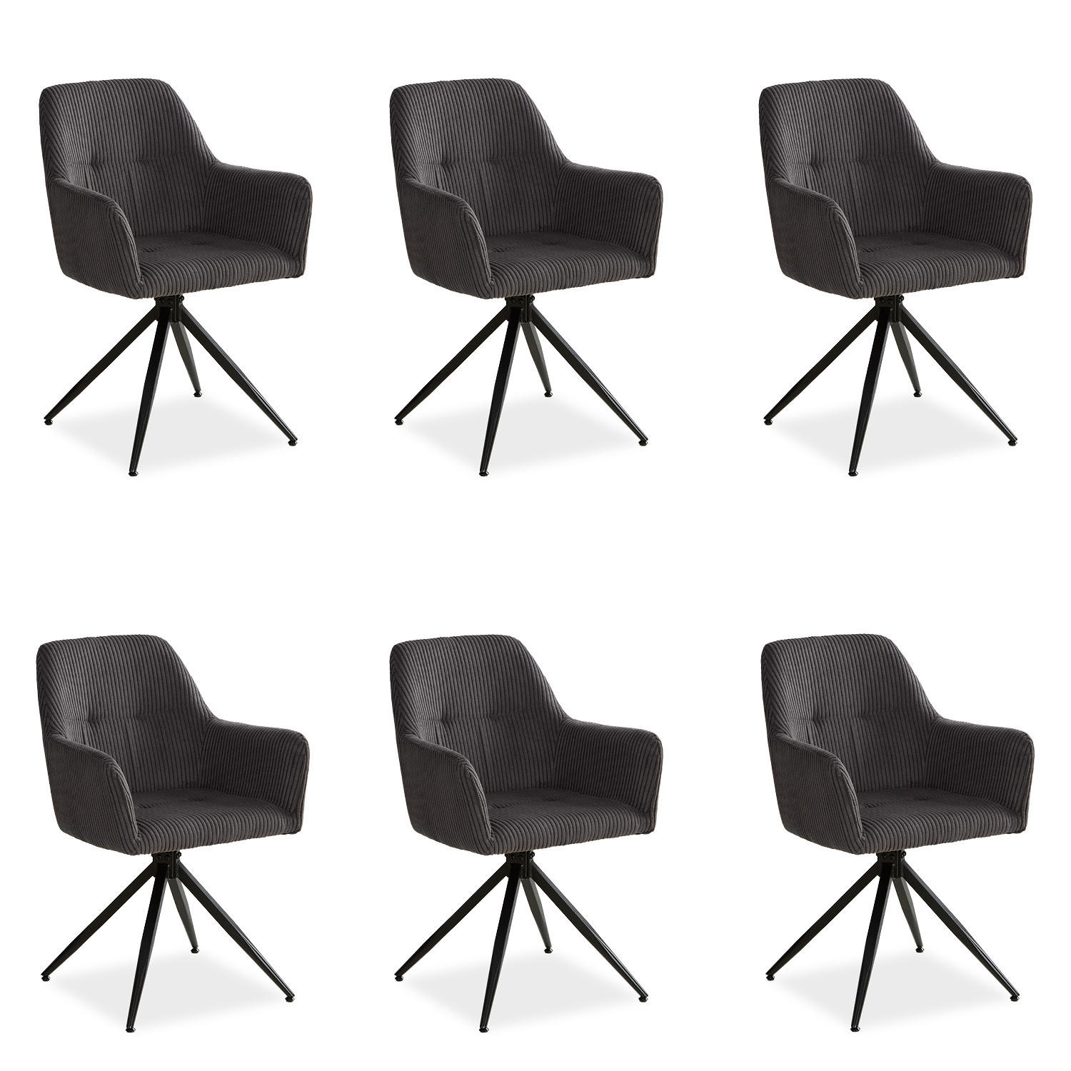 Homestyle4u Armlehnenstuhl Grau 57x85x59 cm