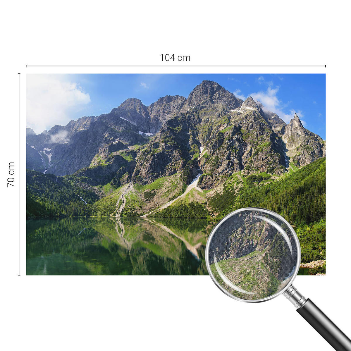 FOTOTAPETE 104x70 cm - Malerische Berge - Blau, Textil (104/70cm) - Wallfluent