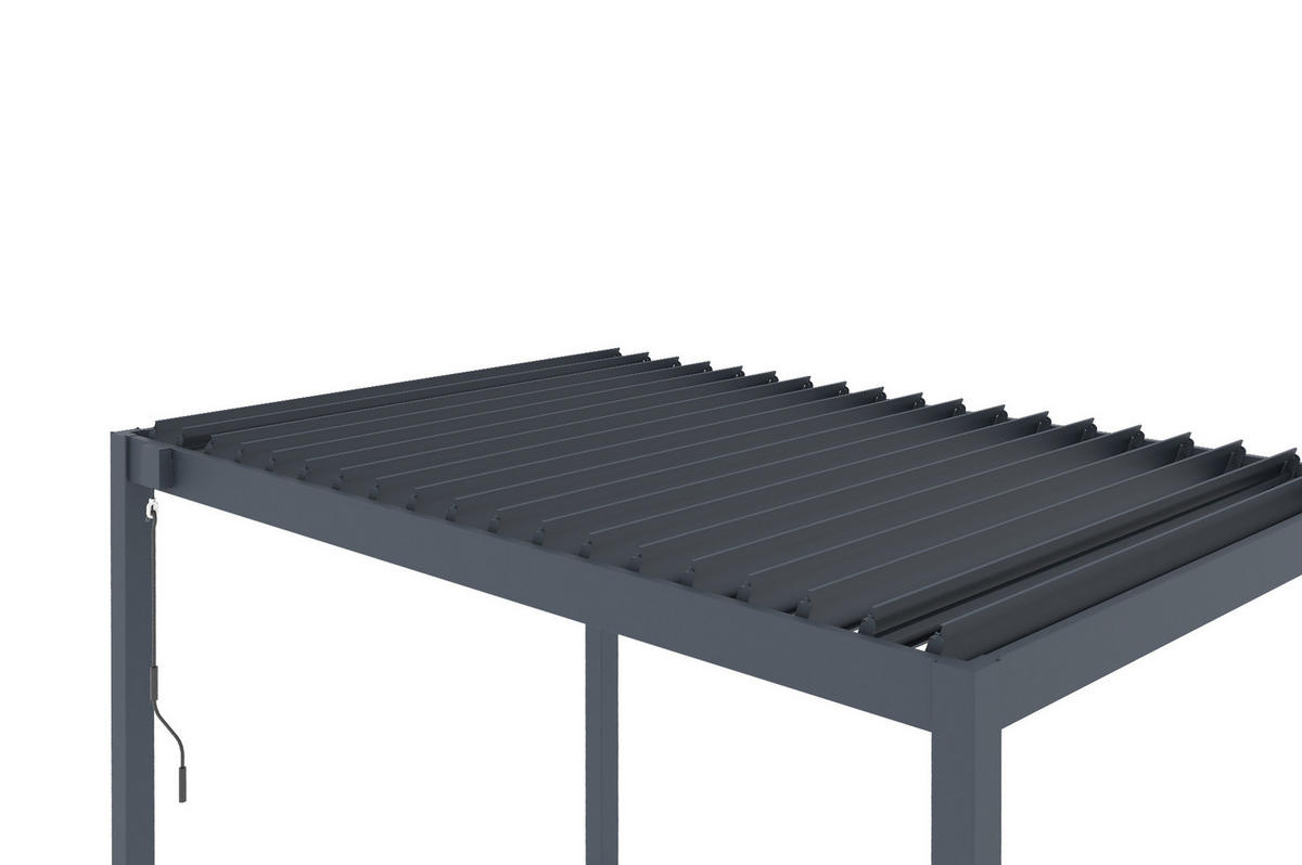 PERGOLA BIOKLIMATISCHE SELBSTTRAGENDE Piana grauem 3m x 2m - Grau, Metall (196/218/304cm) - Cazeboo
