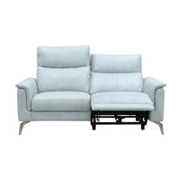 2-SITZER Sofa Borea Echtleder mit 1 x Relaxfunktion Weiß - Weiß, Leder/Metall (176/102/98cm)