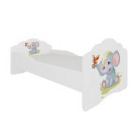 KINDERBETT Casimo weiß / Elefant 88 / 164 / 63cm - Weiß, Holz/Holzwerkstoff (70/140cm) - Feldmann-Wohnen