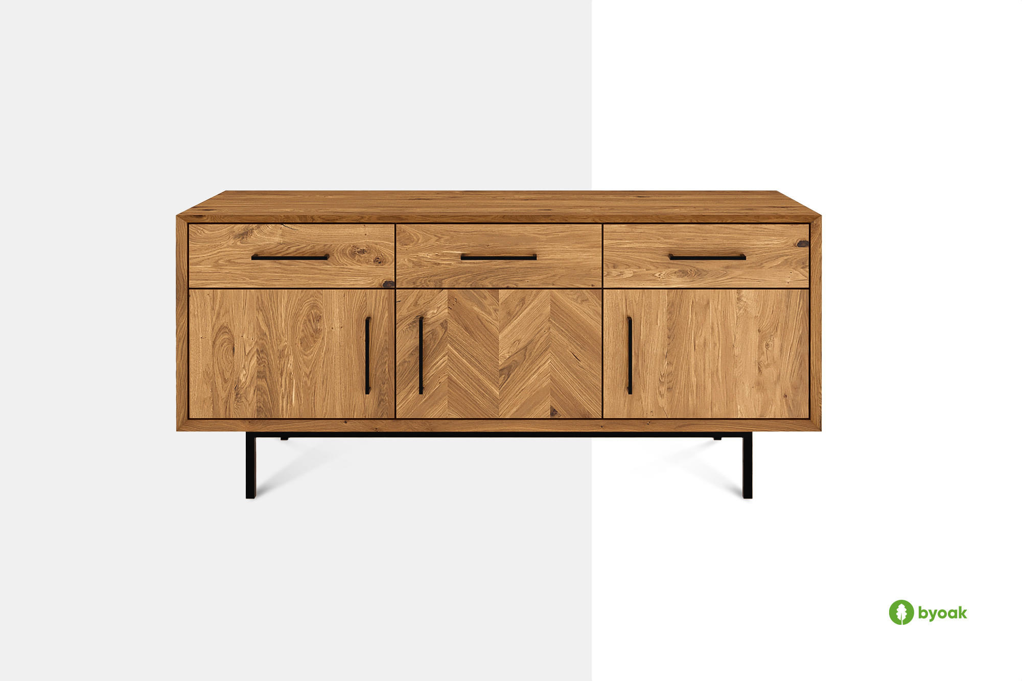 KOMMODE BREIT LEON Kernbuche - Kernbuche, Holz (144/65/45cm) - byoak