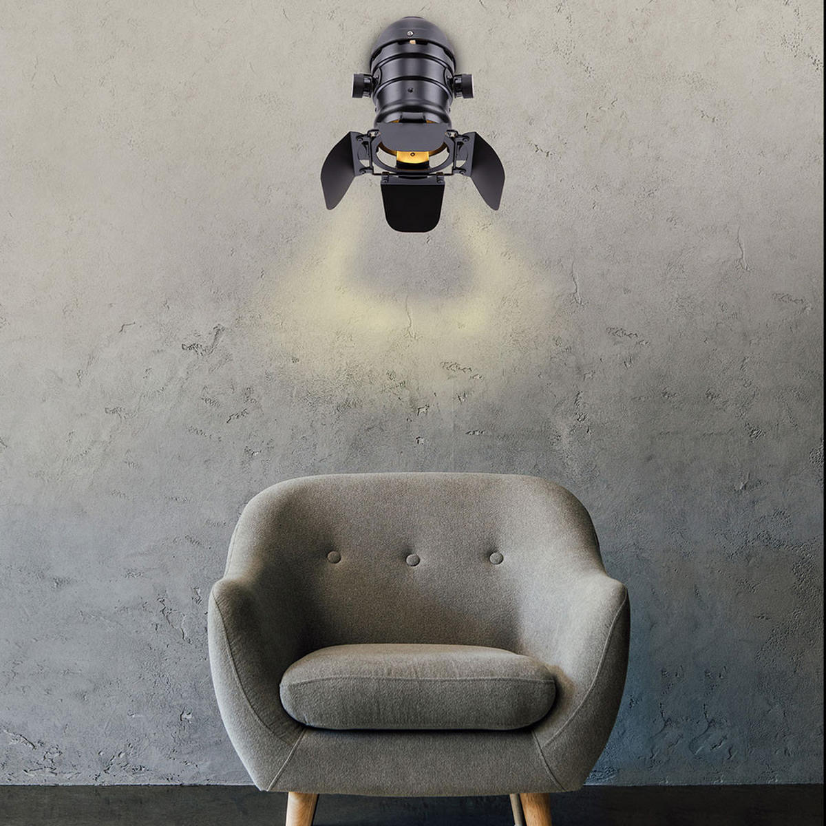 LED WANDLEUCHTE Egon Schwarz verstellbar - Schwarz, Metall (22/32/38cm)