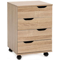 ROLLCONTAINER – Sonoma, 40x60x40 cm, 3 Schubladen, Rollen, für Büro - Schwarz/Braun, Kunststoff (40/60/40cm) - KADIMA DESIGN