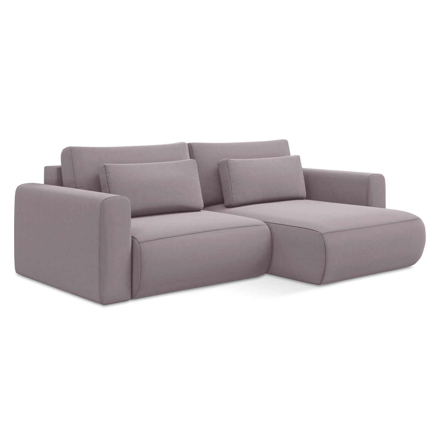 ECKSOFA mit Schlaffunktion Samt Stoff Violett - Lila/Flieder, Kunststoff/Textil (240/149cm) - LaMiaSofa