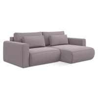 ECKSOFA mit Schlaffunktion Samt Stoff Violett - Lila/Flieder, Kunststoff/Textil (240/149cm) - LaMiaSofa