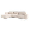 ECKSOFA L Form Arkleton Beige 360/180/93 cm Links mit Schlaffunktion - Beige/Schwarz, Kunststoff/Textil (180/360cm) - AX Living